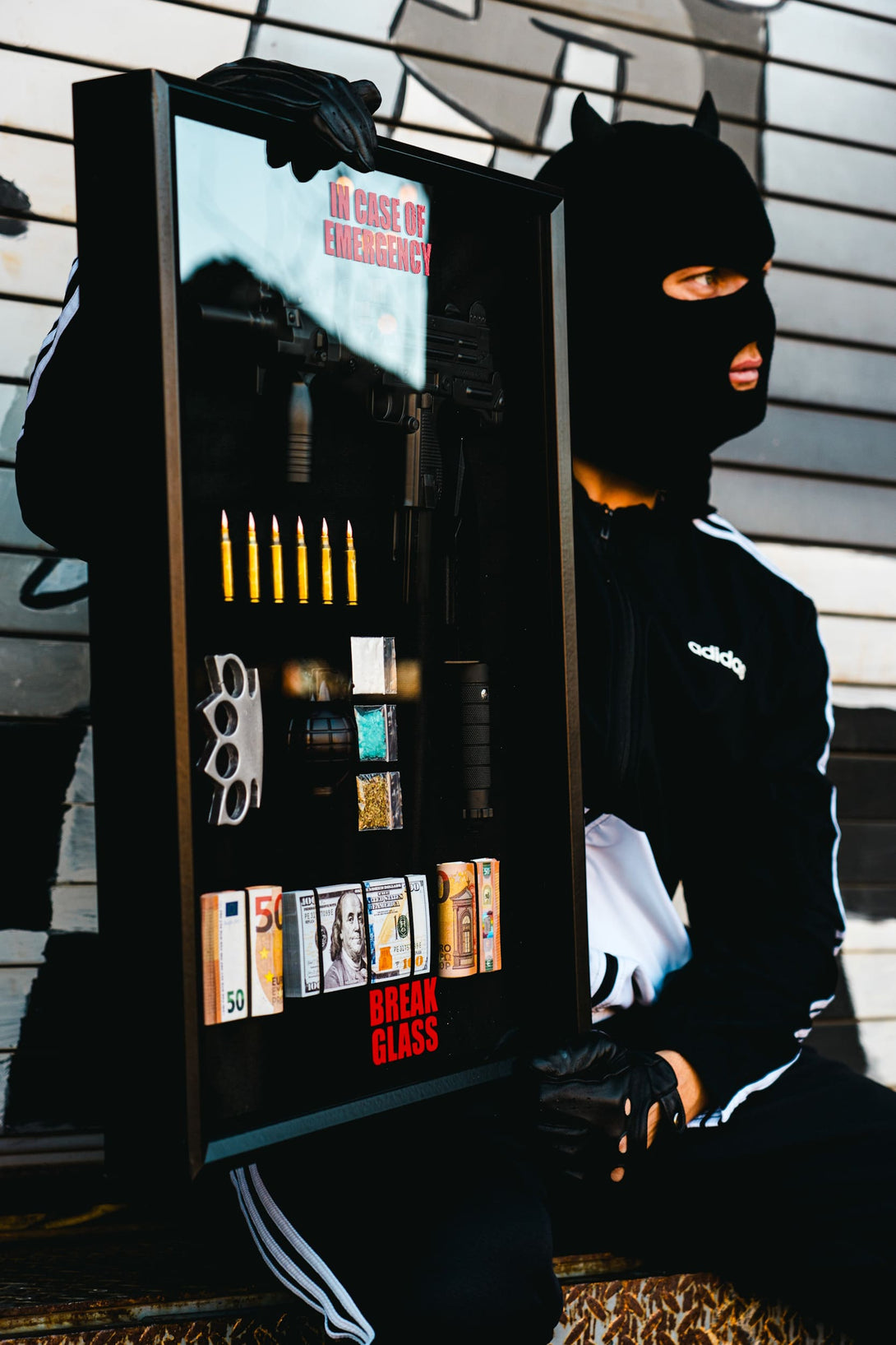 Emergency Shadow Box – Uzi, Cash Display - Derich Gallery