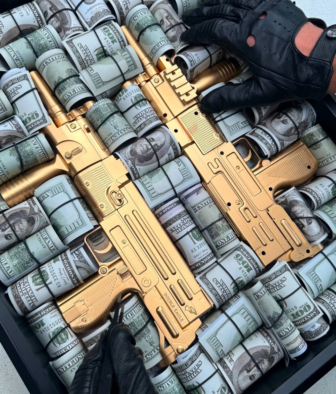 Cartel Gold Uzi Art | 16×20 in - Derich Gallery