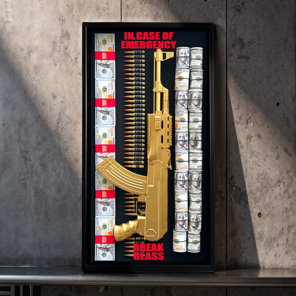 XXL Gold AK 47 Ambition | 32×18 in - Derich Gallery